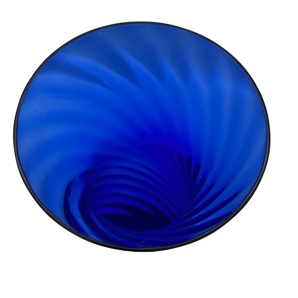 Vintage Bergdala glassworks cobalt blue flower vase‎ Sweden 8